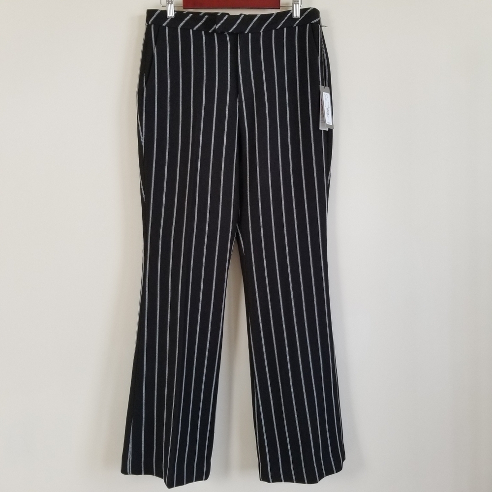 Eva Mendes For New York & Company Striped Trouser Pants Size 8 NWT